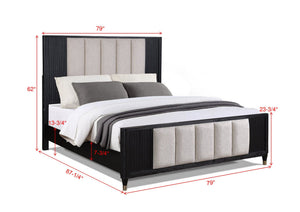Kara - King 4 Piece Bedroom Set - Black