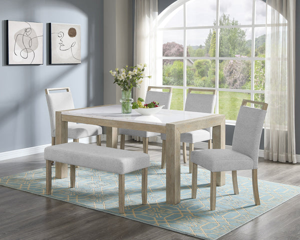 Dune - Genuine Marble Dining Table - White