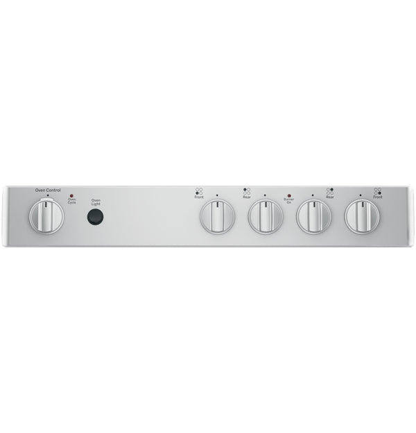 GE® 24" Free-Standing/Slide-in Front Control Range with Steam Clean and Large Window