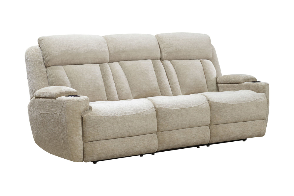 Comfort meets innovation in this inspired Power Sofa, Loveseat & Recliner. The perfect choice for creating a relaxing environment, this stylish model features a smooth motorized reclining motion at just the touch of a button. Integrated beverage holders i