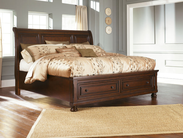 The quality craftsmanship is clear to see. The classic design elementsâ€”including bun feetâ€”are easy to love. Satisfying your taste for vintage inspiration, this queen sleigh storage bed is elegant, without looking fussy. Two built-in drawers at the foo