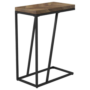 Sergio - Engineered Wood C-Shaped Side Table - Rustic Tobacco