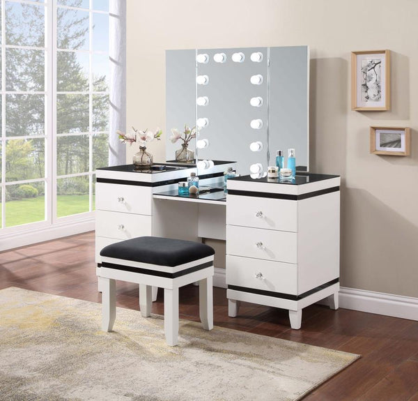  including a felt-lined top drawer for delicates