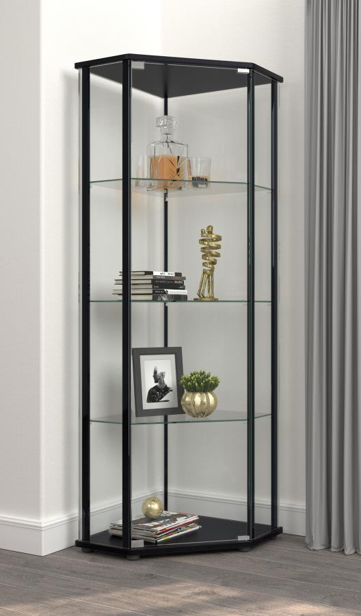  modern curio cabinet. A triangular silhouette with cool