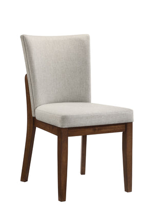 Elevate your dining space with this sleek and sophisticated dining set, designed to seamlessly blend modern elegance with mid-century inspiration. The beautifully crafted table features a warm wood finish and a unique sculptural base, adding a refined tou