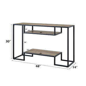 Idella - Console Table - Rustic Oak & Black Finish