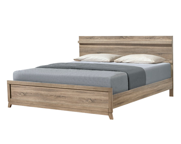  natural wood finish that evokes a sense of calm and simplicity. The well-crafted bed frame