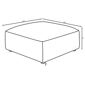 Jennifer - Square Upholstered Ottoman - Terracotta