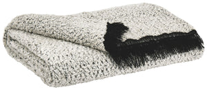 Ultra-plush softness and cozy warmth make this throw nice to have around the house. Flirty black fringe and soft chenille merge a sumptuous soft feel with a richly artisan sense of style.<br/><br/><b>Product Features</b><ul><li>Made of polyester/chenille 