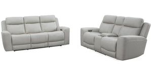Introducing our comfortable and convenient Calgary sofa, designed with relaxation in mind. Calgary features power recline and headrest controls, allowing you to adjust your seating position easily. The over-padded headrests provide extra comfort, and the 