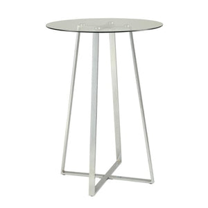Bar Units and Bar Tables Glass Bar Table with Chrome Base