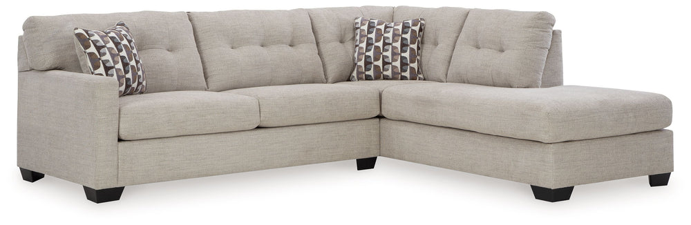 Mahoney - Seccional de 2 piezas con chaise de esquina a la derecha - Pebble