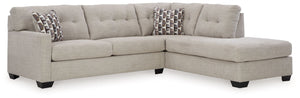 Mahoney - Seccional de 2 piezas con chaise de esquina a la derecha - Pebble