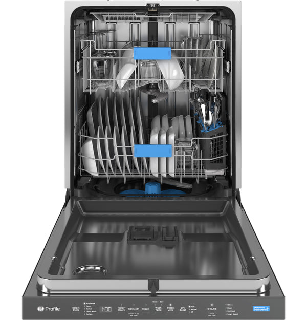 GE Profile™ ENERGY STAR® Fingerprint Resistant Top Control Stainless Interior Dishwasher with Microban™ Antimicrobial Technology with Sanitize Cycle