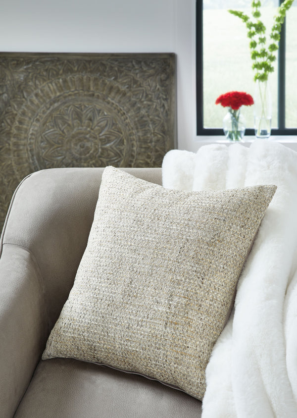  perfectly understated. This woven gray pillow has a simply stunning textural appeal. Place it on a sofa or chair to add a touch of naturally beautiful depth to your decor.<br/><br/><b>Product Features</b><ul><li>Face made of polyester