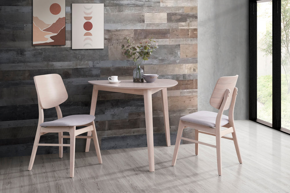 Oscar - Corner Table & 2 Chairs - White Ash