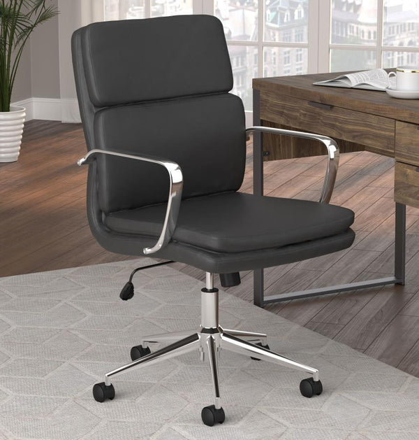 Ximena - Upholstered Adjustable Mid Back Office Chair - Black