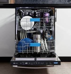 GE Profile™ ENERGY STAR® Fingerprint Resistant Top Control Stainless Interior Dishwasher with Microban™ Antimicrobial Technology with Sanitize Cycle