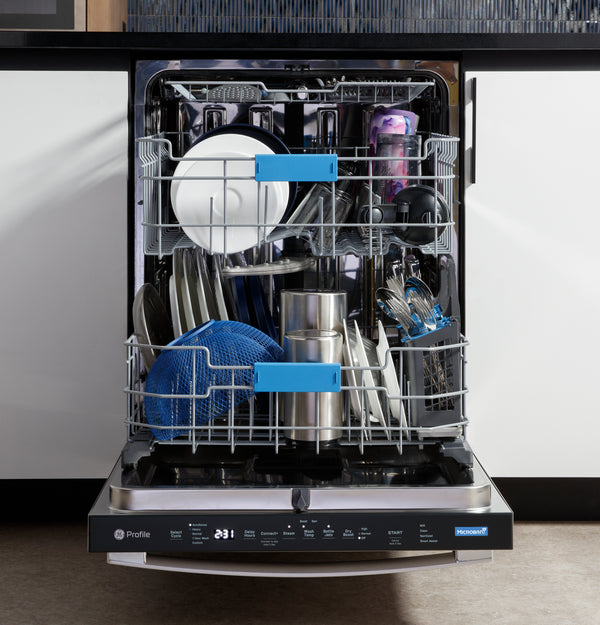 GE Profile™ ENERGY STAR® Fingerprint Resistant Top Control Stainless Interior Dishwasher with Microban™ Antimicrobial Technology with Sanitize Cycle