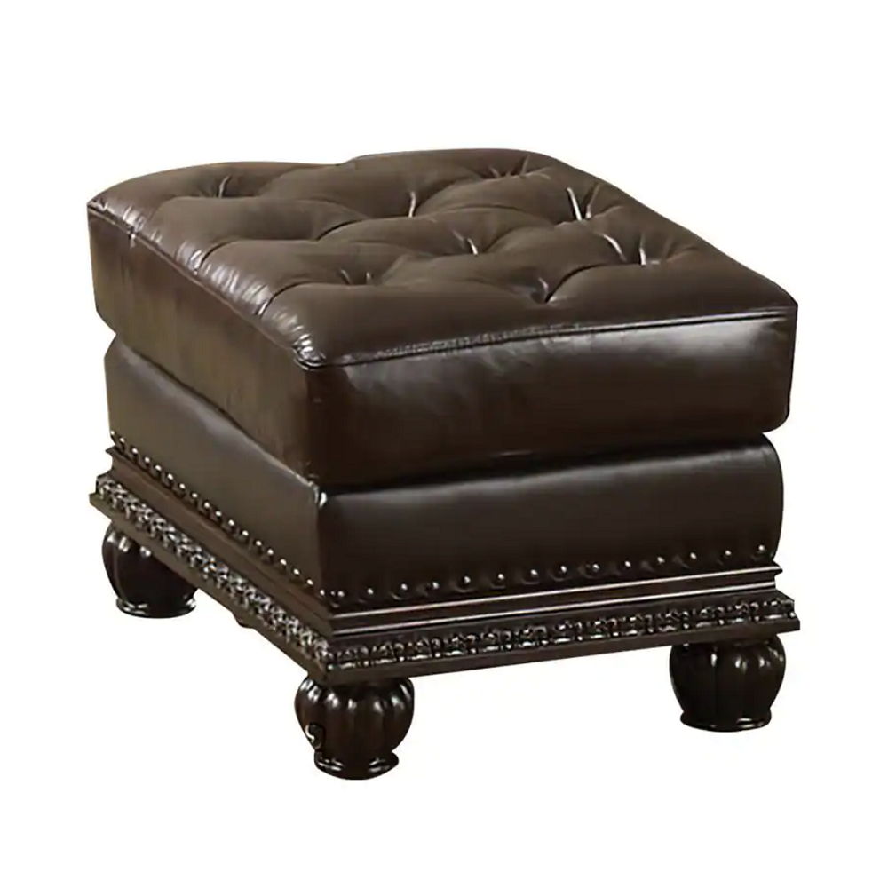 The Anondale collection reflects completely classic and elegant style, expertly crafted with rich espresso top grain leather match upholstery. Includes classic features button tufted, decorative molding trim and comfortable seating will make it perfect ch