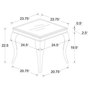Carone - Square End Table - White And Chrome