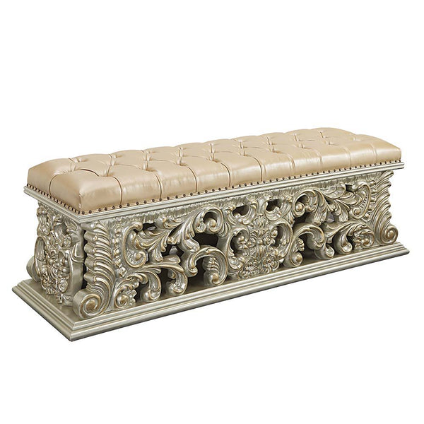  the Sorina bed brings glam and style to any bedroom in your home. Crafted exquisitely with a tall regal headboard that is accented with button tufts along the center of the headboard. The footboard features the same majestic scrollw