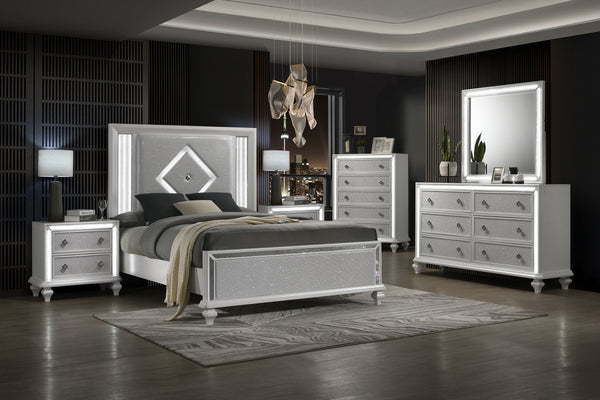  designed to elevate your bedroom to new heights of elegance. Your set includes a beautiful bed