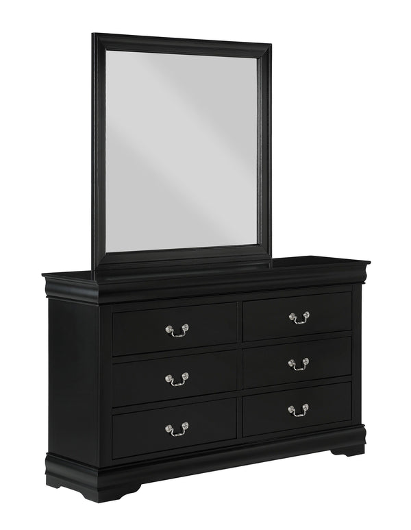  black finish that brings a rich and elegant feel to any space. The bed anchors the room with its gracefully curved