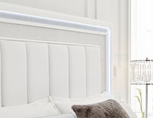 Chalanna - White - King Upholstered Storage Bed