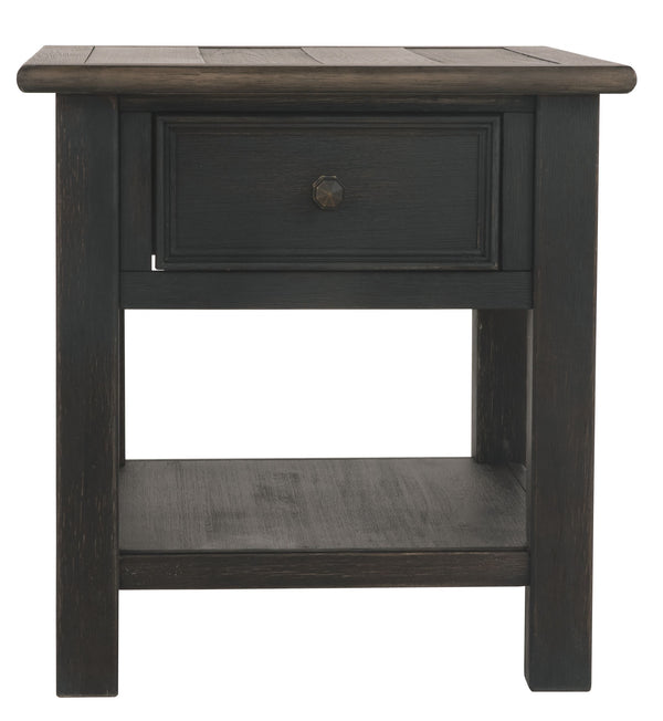 Tyler Creek - Grayish Brown / Black - Rectangular End Table