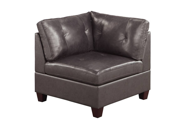 Corner sofa/ dark coffee genuine leather 