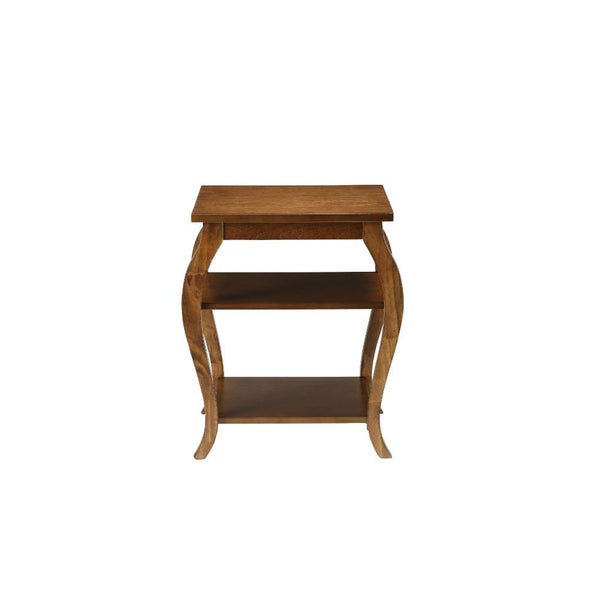  the Becci end table is an unique design in which it can be turned either way. It features two lower shelves for plenty of open storage. And also offered in five colors: Walnut for the tr