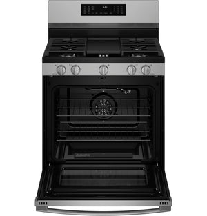 GE Profile™ 30” Smart Free-Standing Gas Convection Range with No Preheat Air Fry and EasyWash™ Oven Tray