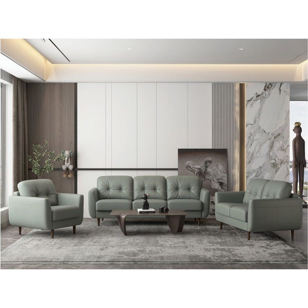 Radwan - Loveseat - Pesto Green Leather