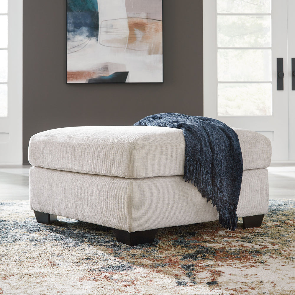 Looking to make a simply chic statement with color? Liven up your living room with this oversized ottoman. Its trend-right light neutral upholstery is a perfect blank canvas for adding pops of color. Pairing posh style with everyday comfort, this piece is