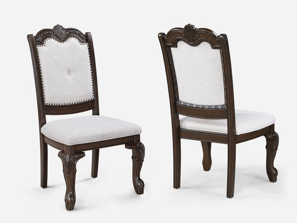 Kiera - 7 Piece Dining Room Set - Cherry Brown