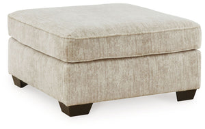This oversized ottoman speaks to those drawn to fresh, contemporary style with richly neutral appeal. The footrest-'s generous size invites everyone to delight in its comfort. Subtle and sophisticated, the plush upholstery and dark tri-block legs are a na