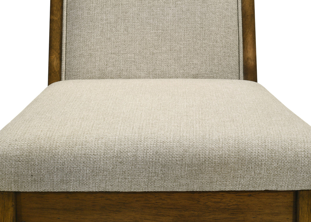 Transform your dining space into a haven of warmth and style with this stunning ensemble, perfect for both casual and formal settings. The tailored chairs and tufted bench are upholstered in a soft neutral fabric, providing luxurious comfort and a modern 