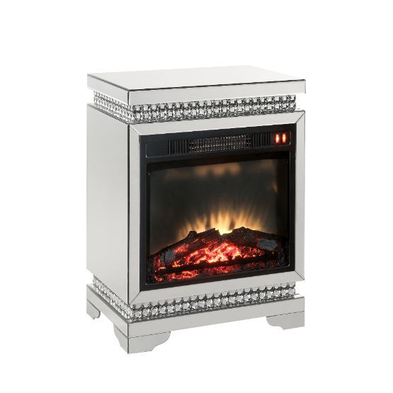 The Lotus LED Electric Fireplace will add a contemporary touch to any room in your home. With its clean lines, this brilliant rectangular accent piece showcases a distinctive style for an intriguing look. The unique piece has mirrored surfaces and is trim