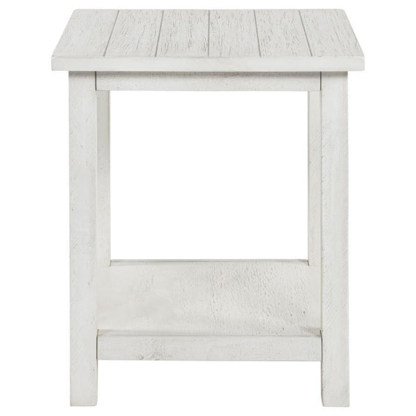 Payne - Wood End Table With Shelf - White