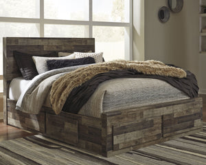 Derekson - Multi Gray - Queen Panel Bed With 4 Storage Drawers