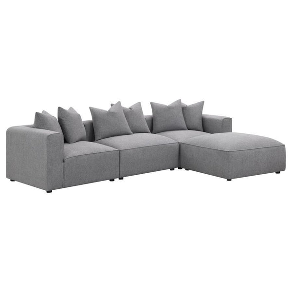 Jennifer - Square Upholstered Ottoman - Gray