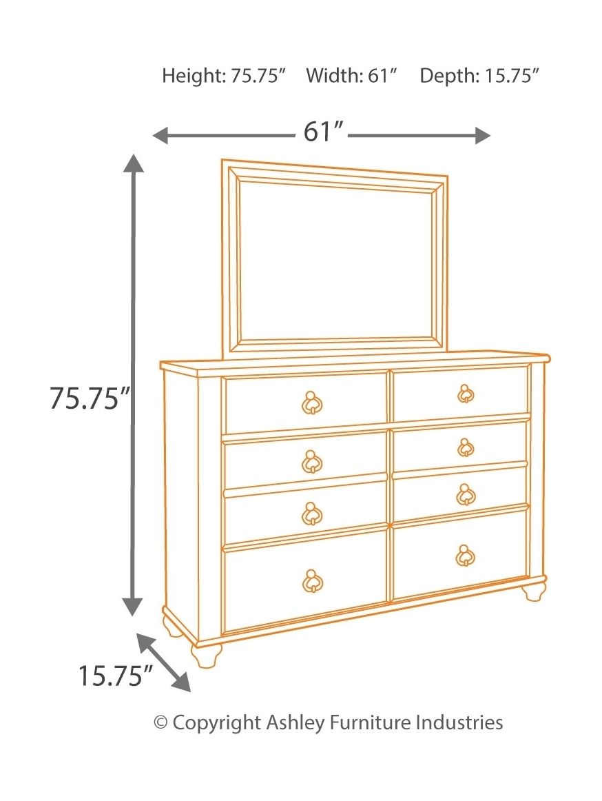Willowton - 5 Pc. - Dresser, Mirror, California King Panel Bed - Whitewash