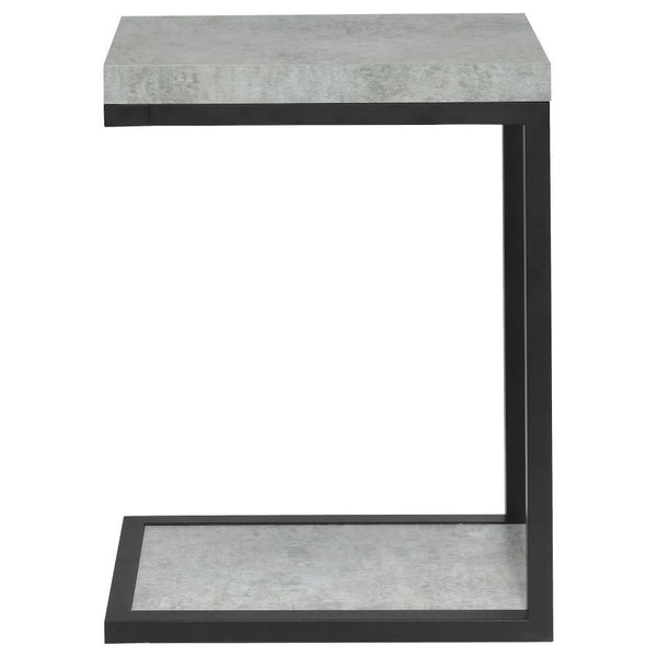 Beck - Engineered Wood C-Shape Sofa Side Table - Cement