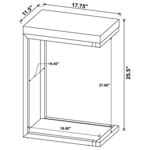 Beck - Engineered Wood C-Shape Sofa Side Table - Cement