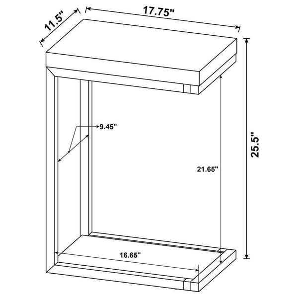 Beck - Engineered Wood C-Shape Sofa Side Table - Cement