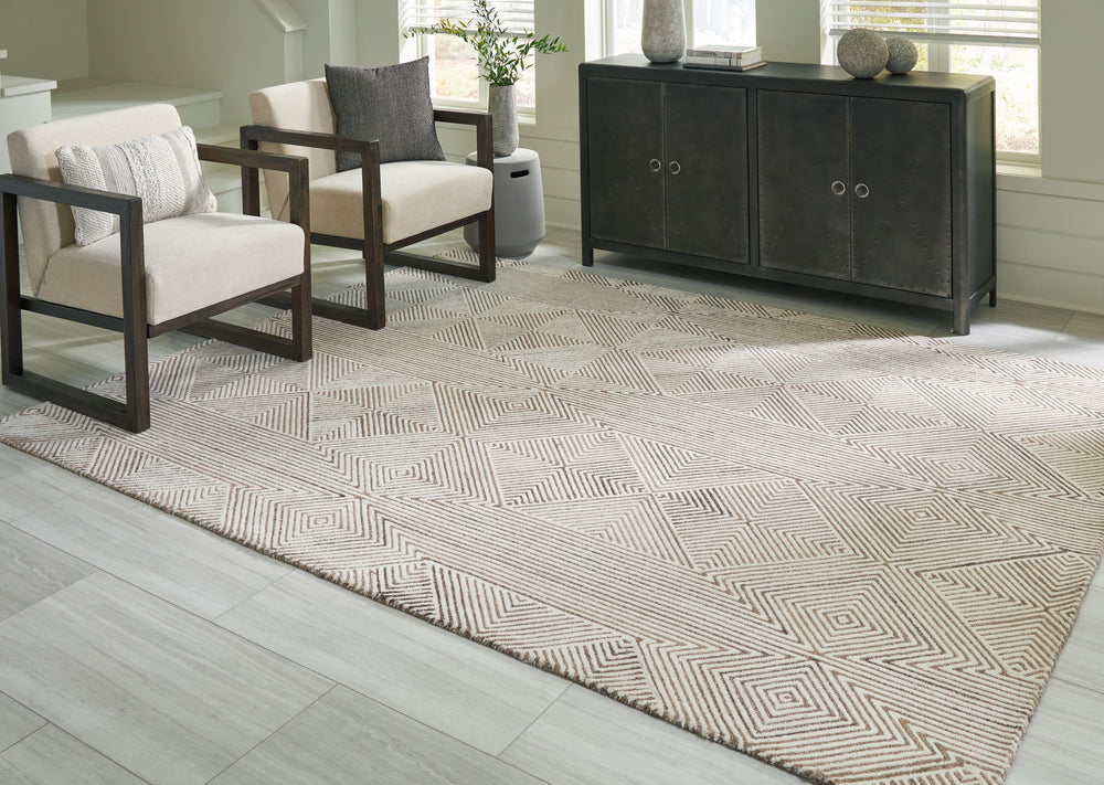 Bring cozy, casual charm to your home. With its hand-tufted geometric pattern, rich texture and captivating two-tone colorway, this area rug brings a modern appeal to every interior.<br/><br/><b>Product Features</b><ul><li>Made of wool and polyester</li><