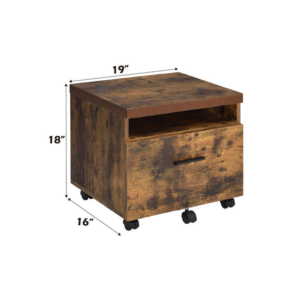 Bob - File Cabinet - Weathered Oak & Black