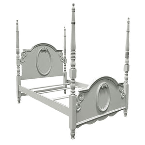 Flora - Twin Bed With Poster - Gray