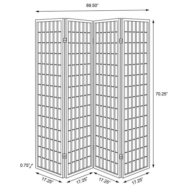 Roberto - 4-Panel Room Divider Folding Shoji Screen - White